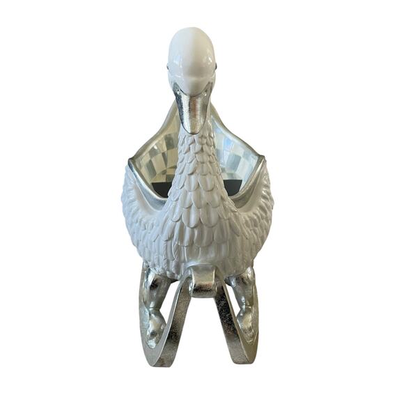 Mackenzie Childs Crystal Palace Swan Sleigh Figurine 16x15 Christmas Holiday NEW - Picture 15 of 16